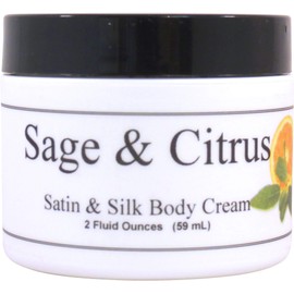 Eclectic Lady Sage And Citrus Satin and Silk Cream, Body Cream, Body Lotion, 2 oz - Shea Butter, Aloe, Silk Amino Acids, Vitamin E, Phthalate-Free, Handcrafted in USA - Perfect For Women