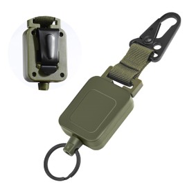 Retractable Keychain Heavy Duty Carabiner Badge Holder with Belt Clip,Tactical ID Badge Reel with 23.6” Steel Retractable Cord for Men and Women(2 Pack)