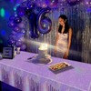 APUXXJUPA 4 Pack Shiny Purple Tablecloths, Laser Purple Table Cover