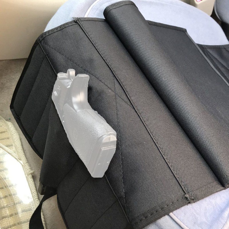 Under Seat Concealment Holster with Spare Pouch for Car Office