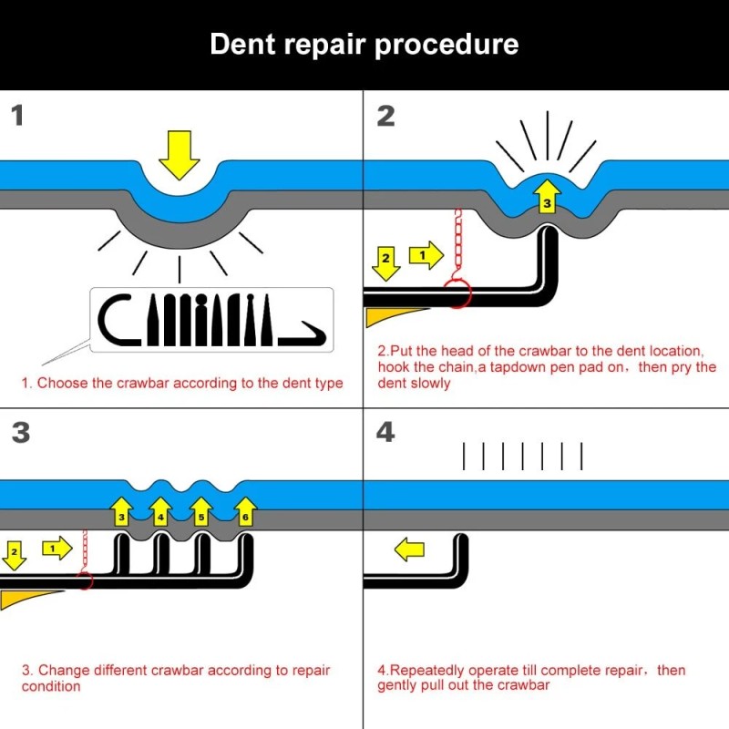Super PDR PDR Paintless Dent Removal Puller Repair Rod Kit