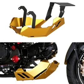 Skid Plate Compatible with 2022-2024 Monkey 125 / Z125M / Z125MA / GROM 125, Aluminum Front Skid Plate Engine Mud Guard Cover(Gold)