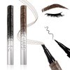 Boobeen Waterproof Liquid Eyebrow Pencils with 4-Fork Tips, 2-Pcs, Microblading