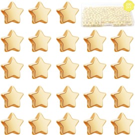 Star Spacer Beads for Jewelry Making,UHOMENY 200Pcs Gold Silver Star Shape Charm Loose Bead Small Hole Golden Alloy Metal Plated Bead for Jewelry Making Craft with Box (Gold)