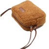 Women's Tan Sheepskin Plush Mini Urban Cross Shoulder Bag,Soft and