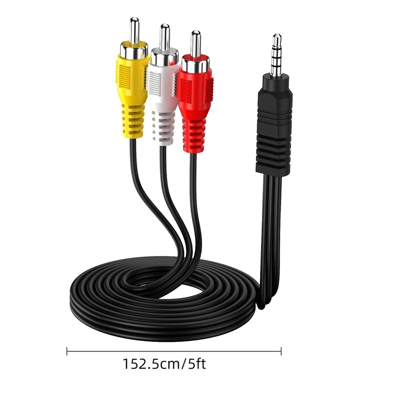 Av Cable, 3.5mm to RCA AV Output Cable for TV,
