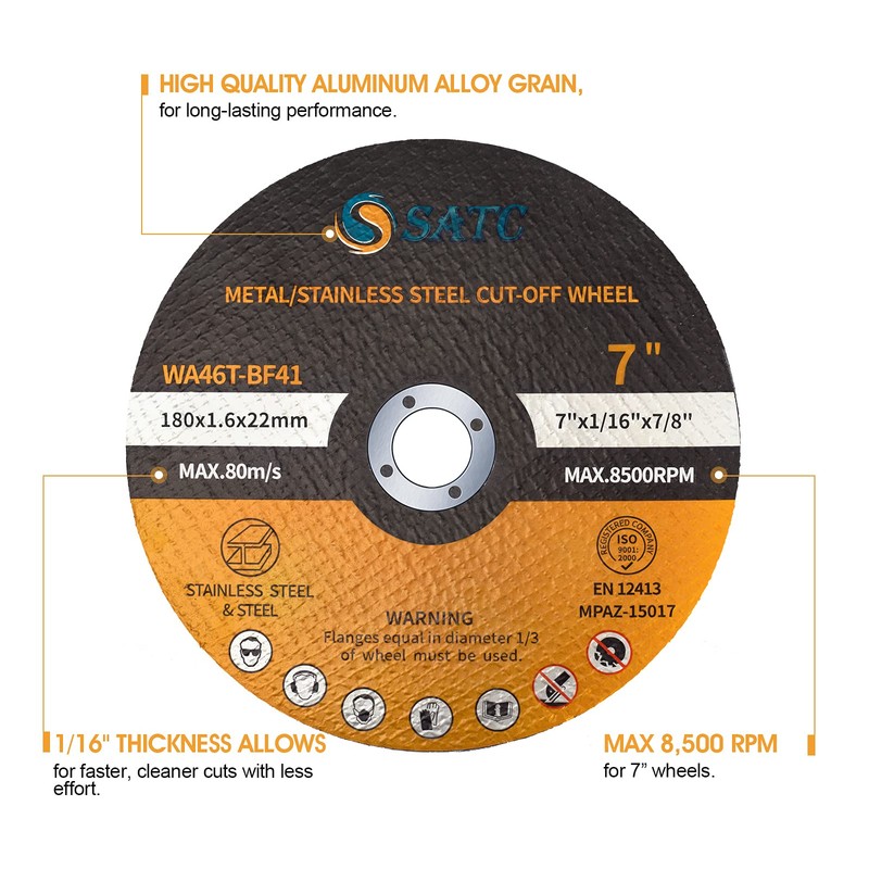 S SATC 7" Cutting Wheel 25 PCS Metal Cutting Blade