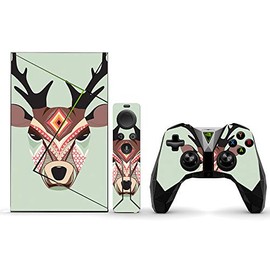 MightySkins Skin Compatible with NVIDIA Shield TV (2017) Pro - Aztec Deer | Protective, Durable, and Unique Vinyl Decal wrap Cover | Easy to Apply, Remove, and Change Styles | Made in The USA