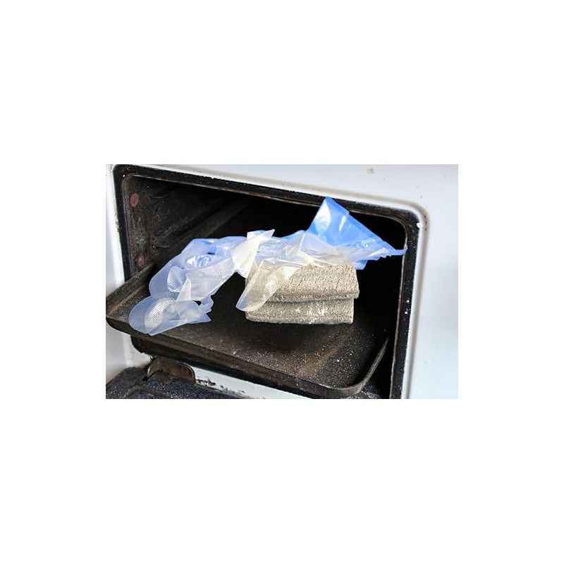 Stahlwolle Reinigungspads für Grill und Backofen, 2 Stück mit Schutzhandschuhen,