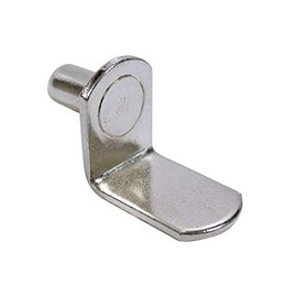 100 Pack Rok Hardware 1/4" (6.35mm) Diameter L-Shaped Shelf Pin Cabinet Support Pegs, Nickel Finish - ROKSPL14N