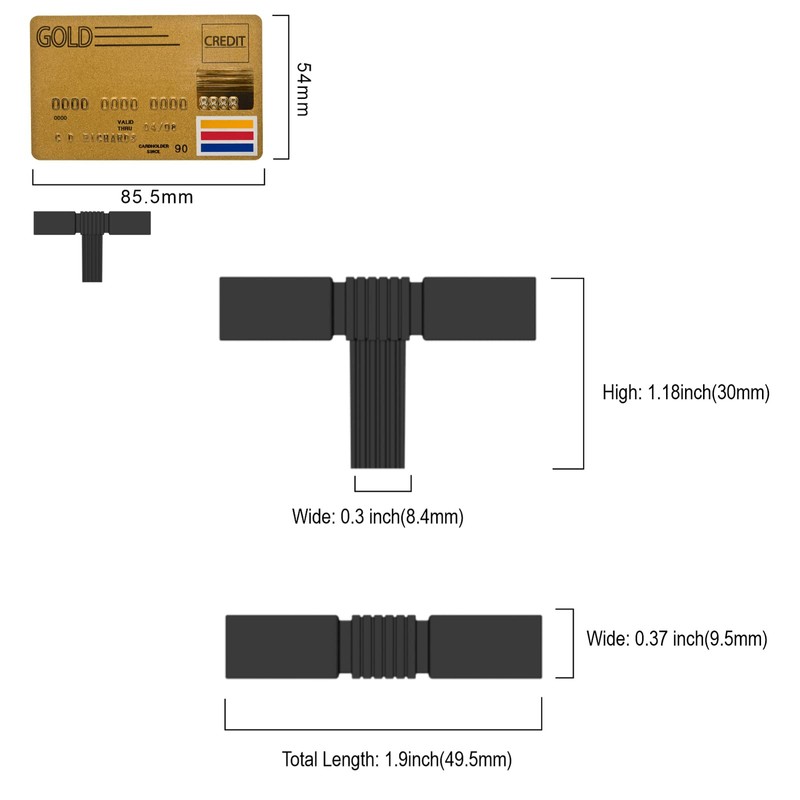 Amerdeco 10 Pack Matte Black Cabinet Knobs Single Hole 2