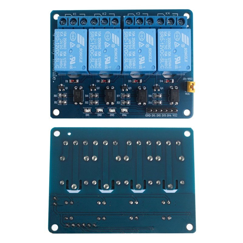 Yetaida 4 Channel DC 12V Relay Module with Optocoupler Control
