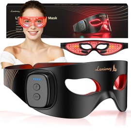 Cordless Red Light for Eyes, Under-Eye Mask, Eye Massager, Black