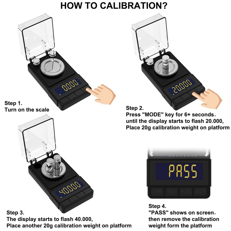 MAXUS Digital Milligram Scale 50g/0.001g, Compact Mg Scale with 20g