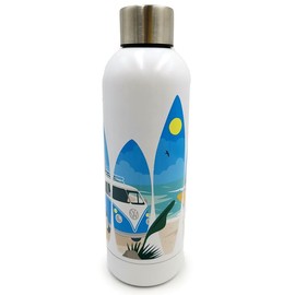 Puckator BOT210 VW Volkswagen T1 Camper Bus Waves Are Calling Reusable Stainless Steel Hot & Cold Thermal Insulated Drinks Bottle 530ml