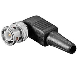 CABLEPELADO BNC Male RG59 Angled No Soldering Impedance 75 Ohm Suitable for Video Signal CCTV and High Frequency Audio Transmission Black