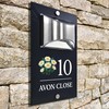 Custom Signs Solar Illuminated Modern Anthracite House Number Sign 24cm