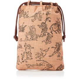 Maruzen Shingen Bag Choju-Giga / Tea 7.9 x 0.6 x 11.0 inches (20 x 1.5 x 28 cm) Drawstring Bag