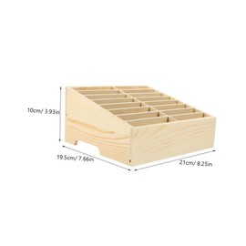 Operitacx Handy Organizer Schreibtisch Für Mobile Geräte 16 Fächer Holzfarbe Ideal Für Klassenzimmer Und Büro Praktischer Telefonhalter Zur Ordnung Von Karten Und