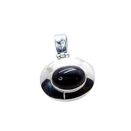 RIYO Gems Women's Onyx Silver Jewelry Swirl Pendant Black N½