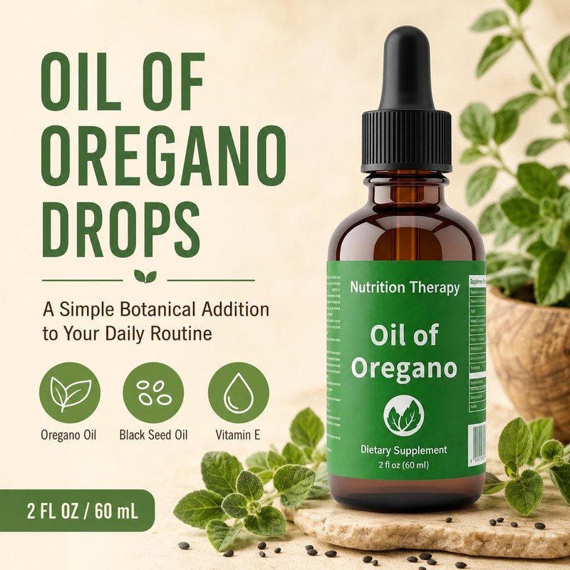Nutrition Therapy Oil of Oregano, Oregano Oil Drops with Black