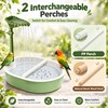 Indoor Bird Bath Fountain with Leaf Rainfall Shower, Adjustable Water