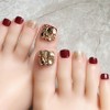 Varna pedicure artificial toenail pedi tip, P-012 burgundy gold full parts, 1 piece / 바르나 패디큐어 인조발톱 패디팁, P-012 버건디 골드 풀파츠, 1개