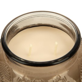 Italian Linen Embossed Candle Jar(18 oz) - Refreshing aroma of Pressed cotton, green vine & citrus - Large Dual Wick Glass Jar Candle for Relaxing - Calming Bright & Crisp Citrus Candle Gift for Women