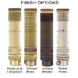 B&P Lamp® 3-Way Heavy Duty, Turned Brass Socket, Polished & Lacquered Finish