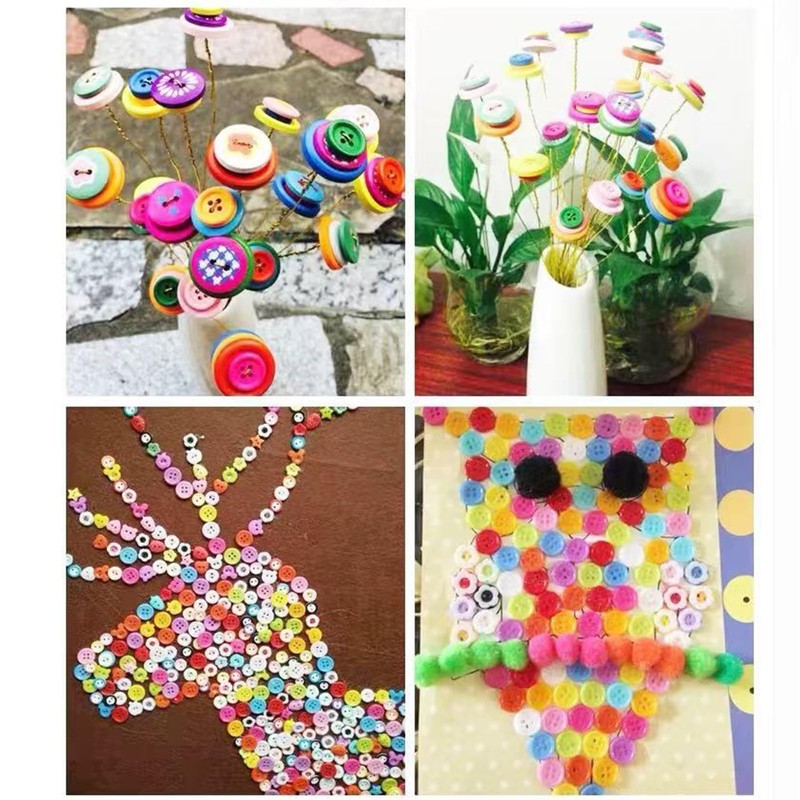 660 PCS Round Blue Button Resin Sewing Buttons Round Mixed