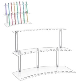 Acrylic Pen Display Stand, 2-Tier, 30 Slots, 1.3cm Wide Slots