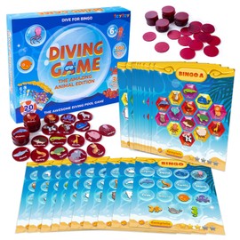 teytoy Pool Diving Game Toys, Animal Theme Underwater Seek and Find Game Set, Summer Fun Swiming Pool Toys for Kids Ages 6-12, Includes 30 Sinking Numbers&100 Marker Chips&20 Waterproof Play Cards