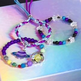 Make It Real 2901208 DIY Galaxie Armbänder, Bastelset, Schmuckset zum selber basteln für Kinder, 90 Teile