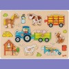 goki 57468 Tractor Puzzle with Wooden Pendants 9 Pieces