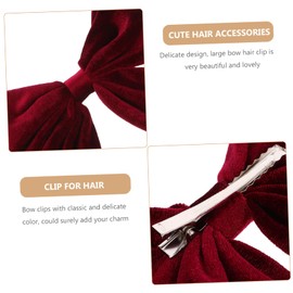 Gatuida 4Pcs Large Bow Hair Clips for Soft Velvet Hair Accessories in Classic Colors Black Burgundy Navy Dark Green Sturdy and Durable Decorative Clips for Everyday Use