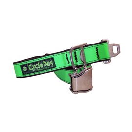 Cycle Dog Recycled Max Reflective Metal Buckled Dog Collar, Medium, 30-53 cm, Green