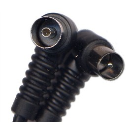 kenable RF Fly Lead Right Angle Plug - Socket Coax TV Freeview Cable 0.6m 60cm [0.6 metres]
