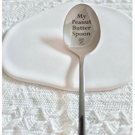 My Peanut Butter Spoon Gift for Peanut Butter Lover Women Men Birthday Christmas Gifts for Dad Daughter Peanut Butter Spoons Gifts for Grandma Son Funny Engraved Spoon Gift