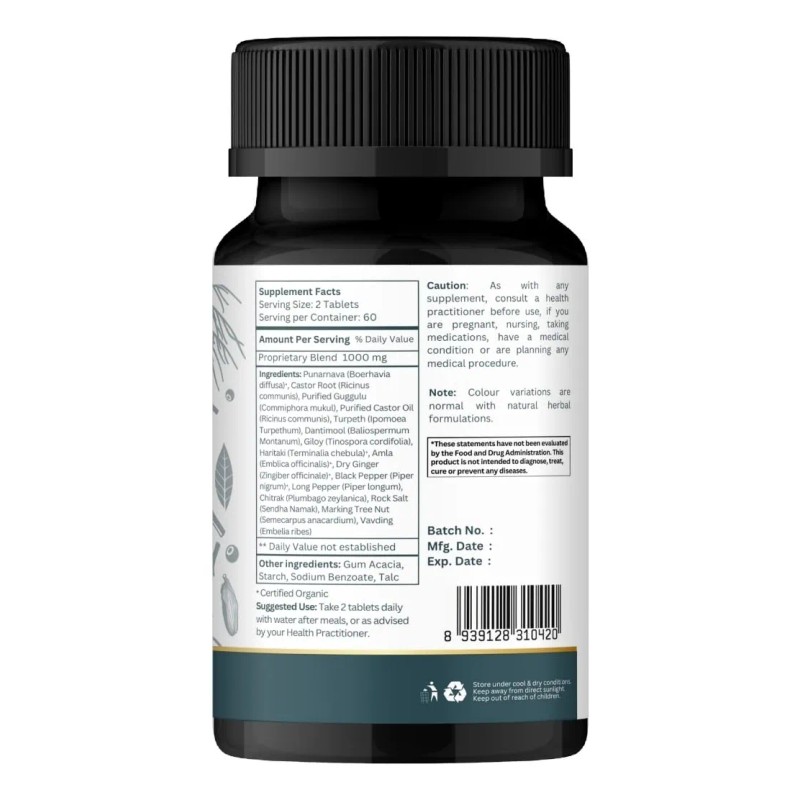 Organic Spree Punarnavadi Guggulu 120 Tabletas