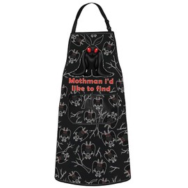 WZMPA Cryptid Mothman Kitchen Apron Cryptozoology Gift Mothman I'd Like To Find BBQ Apron Mothman Cryptid Mothman Merch, Mothman I'd Ap