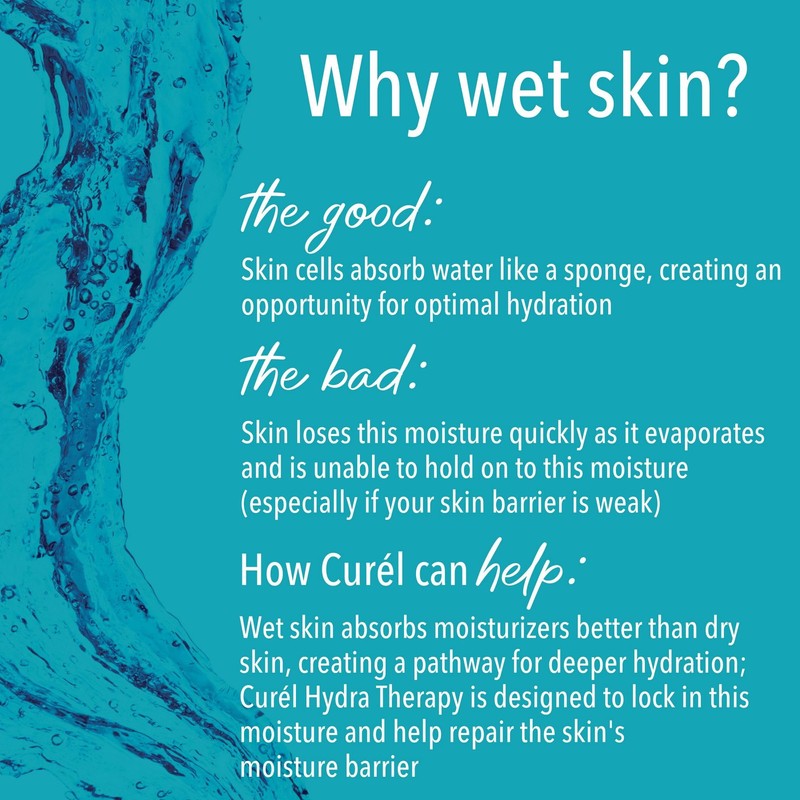 Curel Hydra Therapy, Itch Defense Moisturizer, Wet Skin Lotion, with