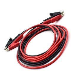 2 Pcs Dual Ended Crocodile Alligator Clips, 14AWG Test Lead Wire Cable with Insulators Clips, 10 ft Test Flexible Cable with Protective Jack Copper Clamps for Electrical Testing
