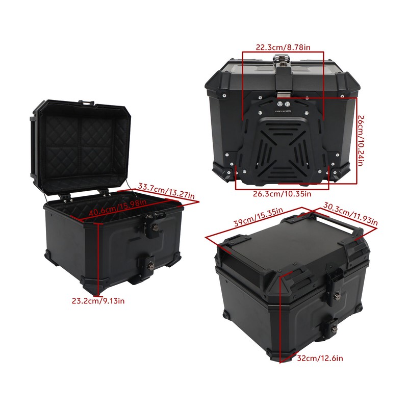 munirater 45L Motorcycle Top Case Waterproof Rear Tour Box with