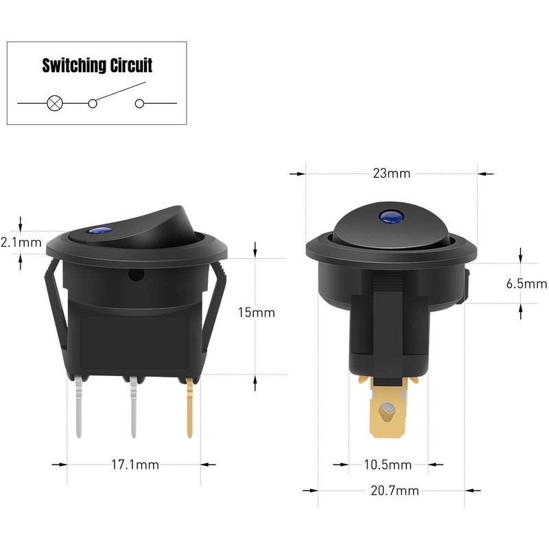 8PCS Rocker Switch,Car Switch 12V with LED Light, Mini Toggle
