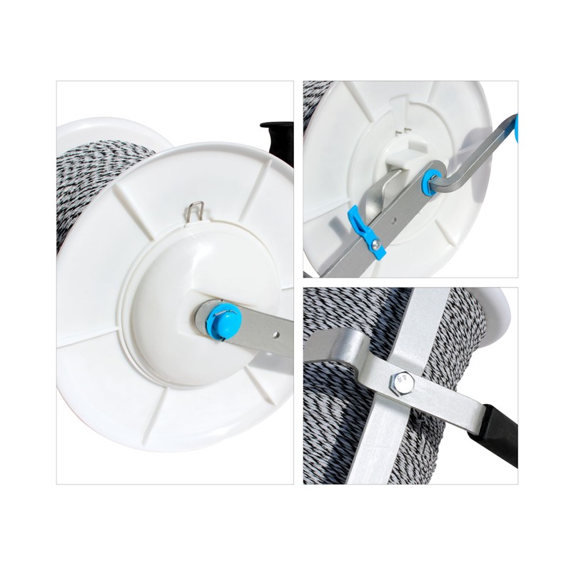 EFencSolv Electric Fence Maxi Geared Reel Prewound 3280ft 6 Stainless