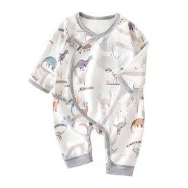 Cherie Kids 100% Organic Cotton Soft Newborn Baby Romper Jumpsuits for Boys and Girls Unisex, Long Sleeve, 0-6 Months