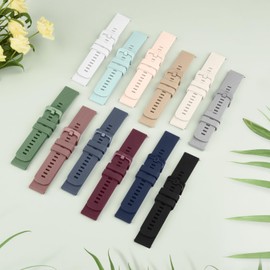 3 Pack for Garmin Forerunner 245 Watch Band Forerunner 55 Band, 20mm Soft Silicone Replacement Straps for Garmin Vivoactive 5/ Vivoactive 3 (Black/Blue Gray/Green)