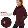 Soneven Womens Fleece Running Pullover with Cowl Neck Thumb Holes