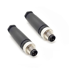 M8 3-Pin Sensor Plug, M8 3-Pin Male On-site Installable Connector 8 mm IP67 Waterproof Industrial Circle Connector Screw Connection Unshielded for Outdoor Industry 60V 4A AC/DC