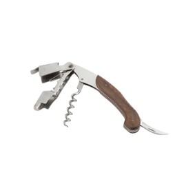 Crafthouse by Fortessa Professional Barware/Bar Tools by Charles Joly, 4.75" Black Walnut Wood and Stainless Steel Multi Step Bottle Opener/Corkscrew